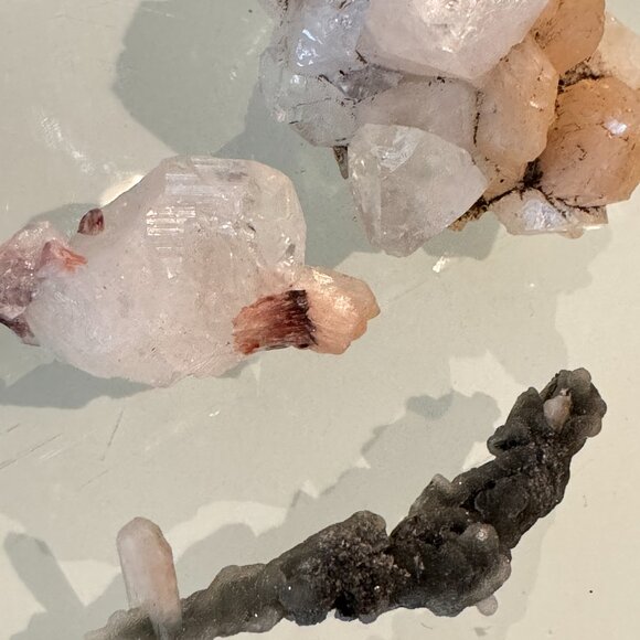 Lot 3 Crystals Quartz Chalcedony Gem Minerals Stones Metaphysical India Natural - Picture 2 of 4